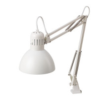 The IKEA lamp is white