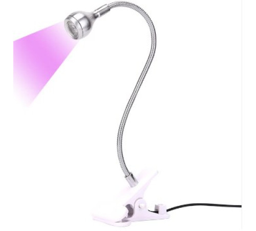 Лампа UV LED гнучка на прищіпці USB 3 Вт