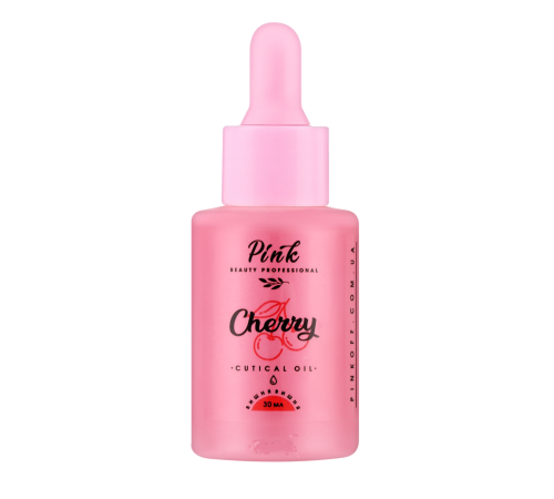 Cuticle oil Pink Cherry with cherry dropper, 30 ml