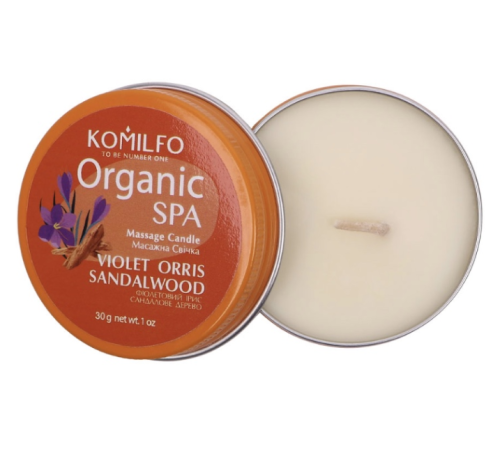 Масажна свічка Komilfo Massage Violet Orris Sandalwood, 30 г