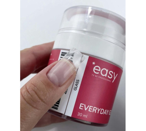 Моделюючий гель для нігтів Easy Everyday gel Glass, прозорий, 30 мл