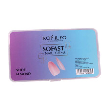 Мягкая форма для наращивания ногтей Komilfo SoFast Nail Forms Nude Almond, миндаль, 300 шт