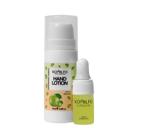 Набір Komilfo Gift Hand Lotion Apple, 10 мл та олійка для кутикули, 2 мл