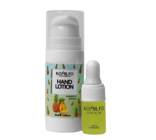 Набір Komilfo Gift Hand Lotion Pineapple, 10 мл та олійка для кутикули, 2 мл