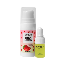 Set Komilfo Gift Hand Lotion Strawberry, 10 ml and cuticle oil, 2 ml