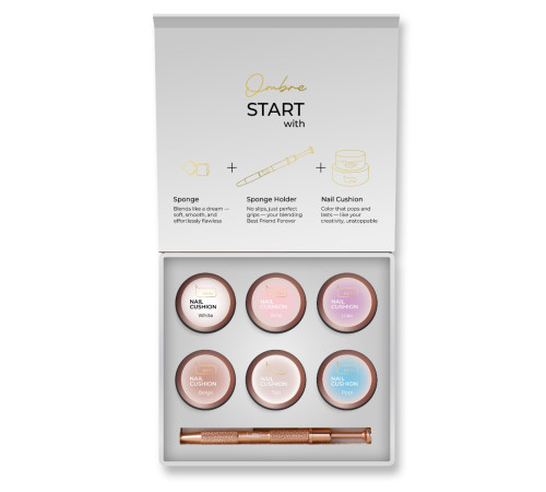 Набір гель-фарб HEYLOVE nail cushion set White для омбре, 6 шт