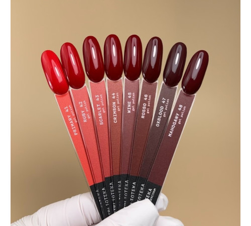 Набір гель-лаків BIBLIOTEKA gel polish set RED SPECTRUM №041-048