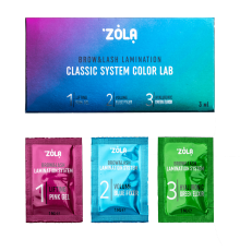 Набір для ламінування брів та вій в саше ZOLA Color Lab brow&lash lamination Step 1,2,3 (3х1 мл)
