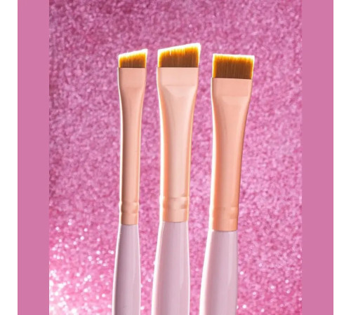 Набір пензлів для брів ZOLA Magic Brow Brushes, світло-рожеві, 3 шт