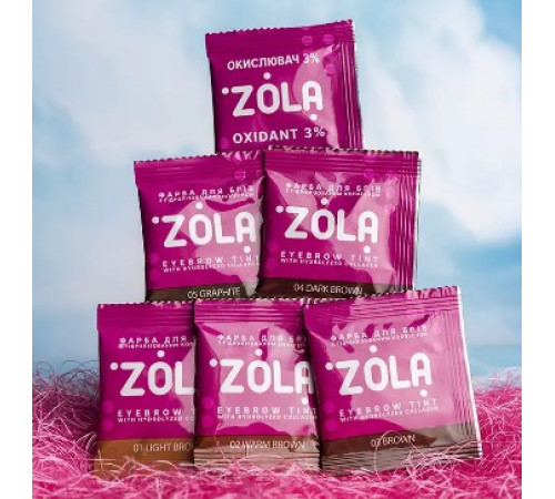 Набір фарб для брів ZOLA з окислювачем в саше