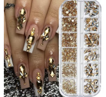 Set of rhinestones Gold mix
