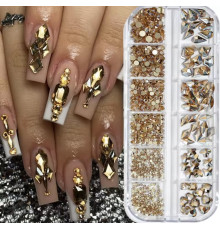 Set of rhinestones Gold mix
