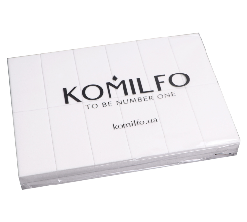 Набір шліфувальників для нігтів Komilfo 76/34/13 мм білий 120/120 24 шт