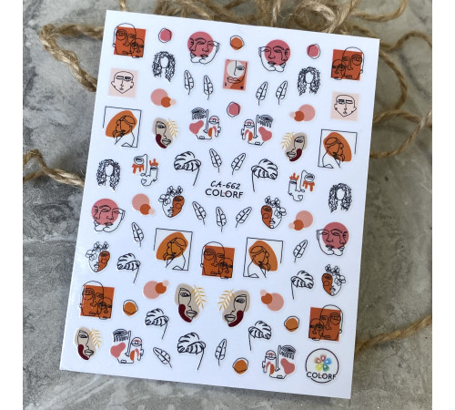 Stickers for design CA 662, face leaves