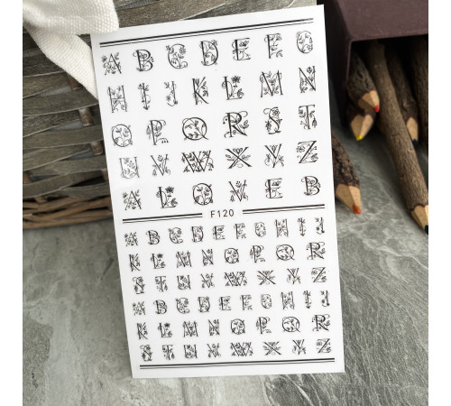 Stickers for design F 120 flowers letters