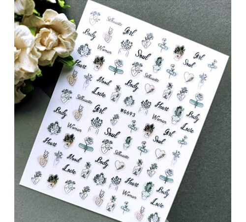 Design stickers F 561 flamingo, leaves