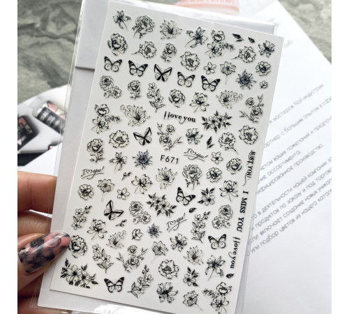 Design stickers F 671 flowers, butterflies