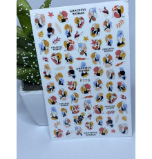 Design stickers F 770 face, leaves
