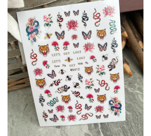 Design stickers WG 412 flowers, animals, insects