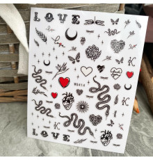 Stickers for design WG 414, snakes, hearts