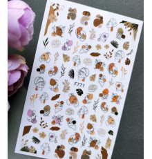Stickers for nails F 771 face, twigs