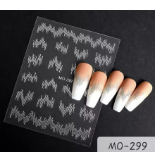 Nail stickers Silver stripes are silver