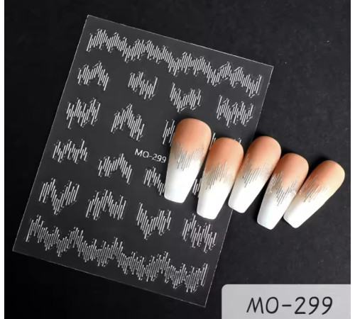 Nail stickers Silver stripes are silver
