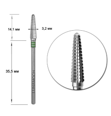 Carbide cutter nozzle LUNA 3.2 green cone