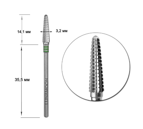Carbide cutter nozzle LUNA 3.2 green cone