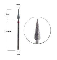 Diamond cutter nozzle D 25 R cone pointed