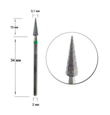 Diamond cutter nozzle D 31 G cone pointed