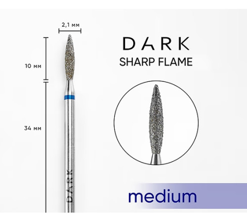 Diamond cutter DARK 2.1*10 flame sharp blue