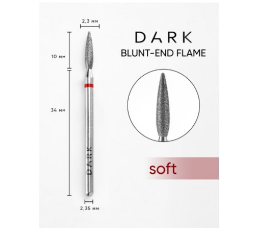 Diamond cutter DARK 2.3*10 blunt flame red