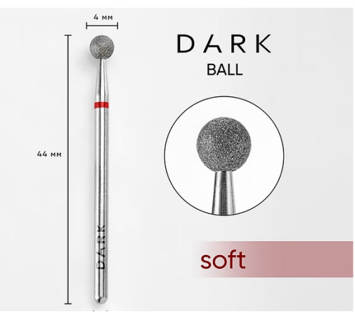 Diamond cutter DARK 4 mm red ball