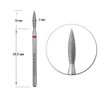 Насадка фреза алмазна LUNA 2,0 полум'я червоне