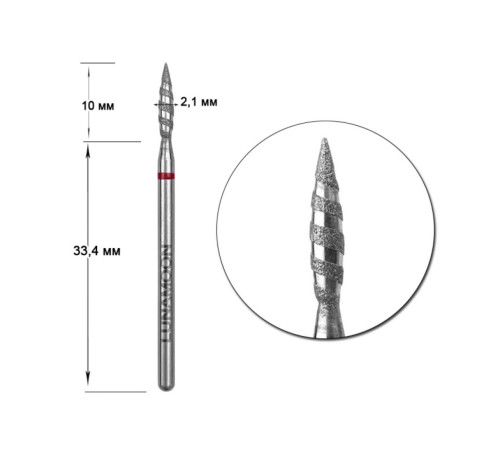 Diamond cutter attachment LUNA 2.1 tornado red