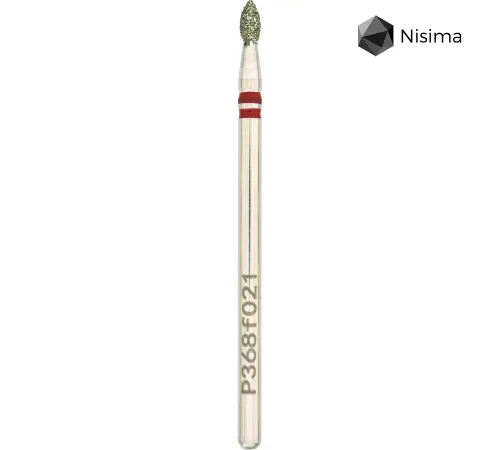 Насадка фреза алмазна Nisima P368f021, крапля червона