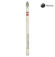 Насадка фреза алмазна Nisima P368f025, крапля червона