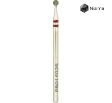 Насадка фреза алмазна Nisima P801f025, куля червона
