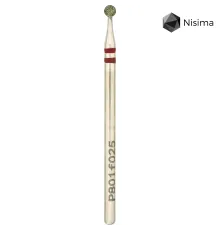Насадка фреза алмазна Nisima P801f025, куля червона
