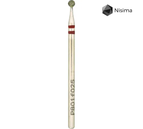 Насадка фреза алмазна Nisima P801f025, куля червона