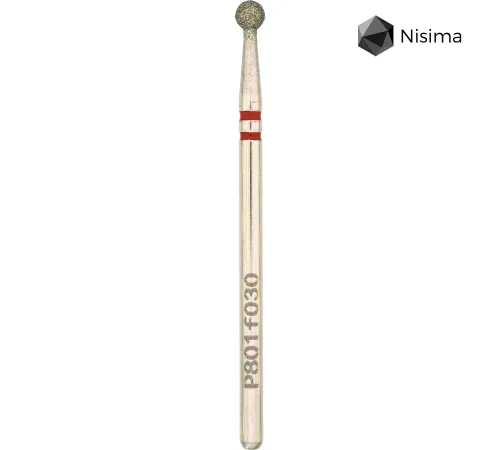 Насадка фреза алмазна Nisima P801f030, куля червона