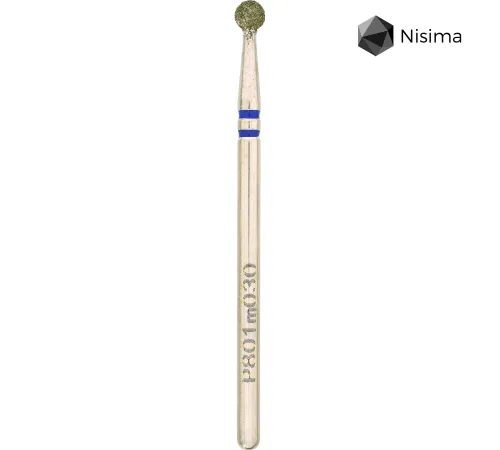 Насадка фреза алмазна Nisima P801m030, куля синя