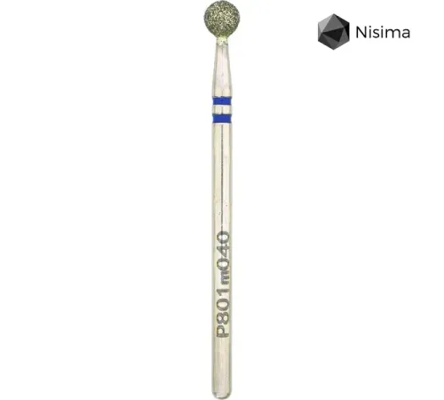 Насадка фреза алмазна Nisima P801m040, куля синя