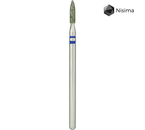 Насадка фреза алмазна Nisima P860m018, конус гострий синій