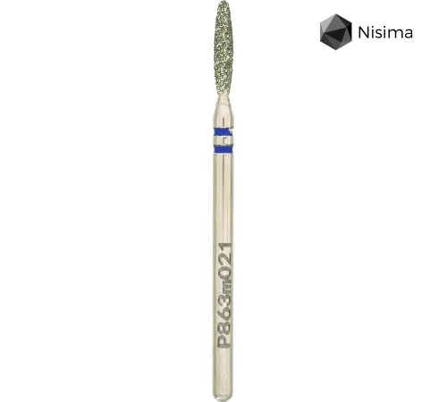 Насадка фреза алмазна Nisima P863m021, полум'я безпечне синє