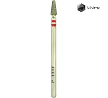 Насадка фреза алмазна Nisima P_111fK, конус закруглений червоний
