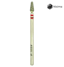Насадка фреза алмазна Nisima P_111fK, конус закруглений червоний