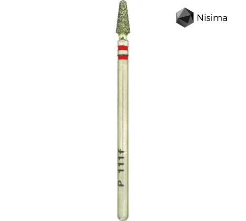 Насадка фреза алмазна Nisima P_111fK, конус закруглений червоний