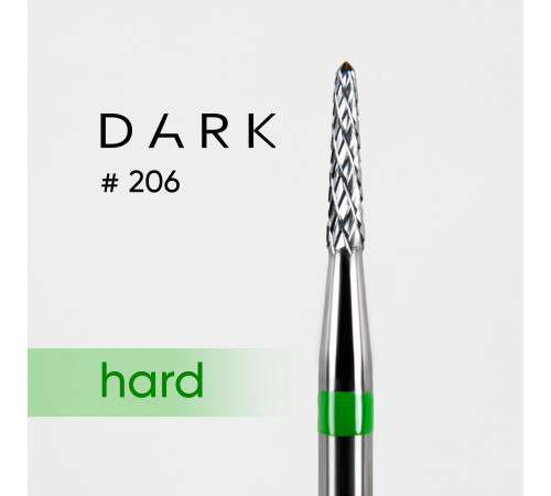 Milling cutter cone rounded hard alloy DARK No. 206 green